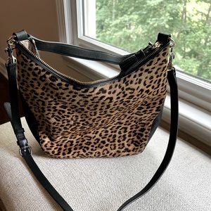 Calf Hair Leopard Hobo Handbag - Talbots
